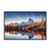 Stampa Su Tela Laccata Con Cornice Lake cm 90x4x60