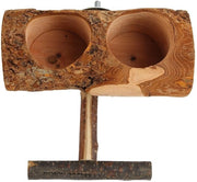 Pannelli Alimentatori per Uccelli - Prodotto per Pappagalli - Progettato con Legno Sostenibile - Doppio Compartimento - Facile da Installare - Adatto per Esterni - Pannelli...