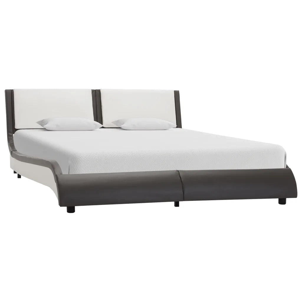 Struttura letto con LED senza materasso grigio e bianco 120x190 cm