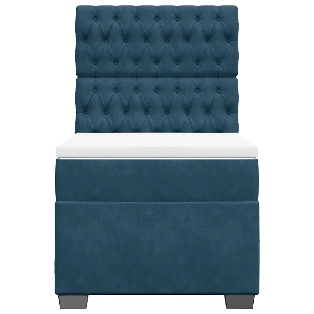 Giroletto a Molle con Materasso Blu 100x200 cm in Velluto 3293144