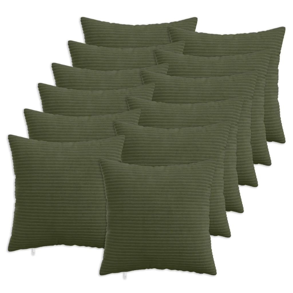 Federa 12 pcs HEERLEN Verde 45 x 45 cm corduroy 910419