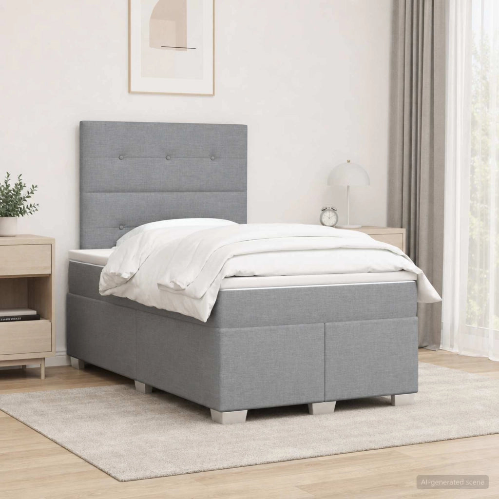 Letto box spring con materasso Grigio Chiaro 120 x 190 cm 3454824