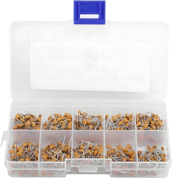 Capacitori Ceramici Multistrat - 500 pezzi Assortimento - Perfetti per DIY Elettronica - 10 Valori - Compatti e di Alta Qualità - Ideali per Progetti di Potenza...