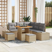 Set Divano da Giardino con cuscino 8 pcs Beige Poly Rattan 3364732