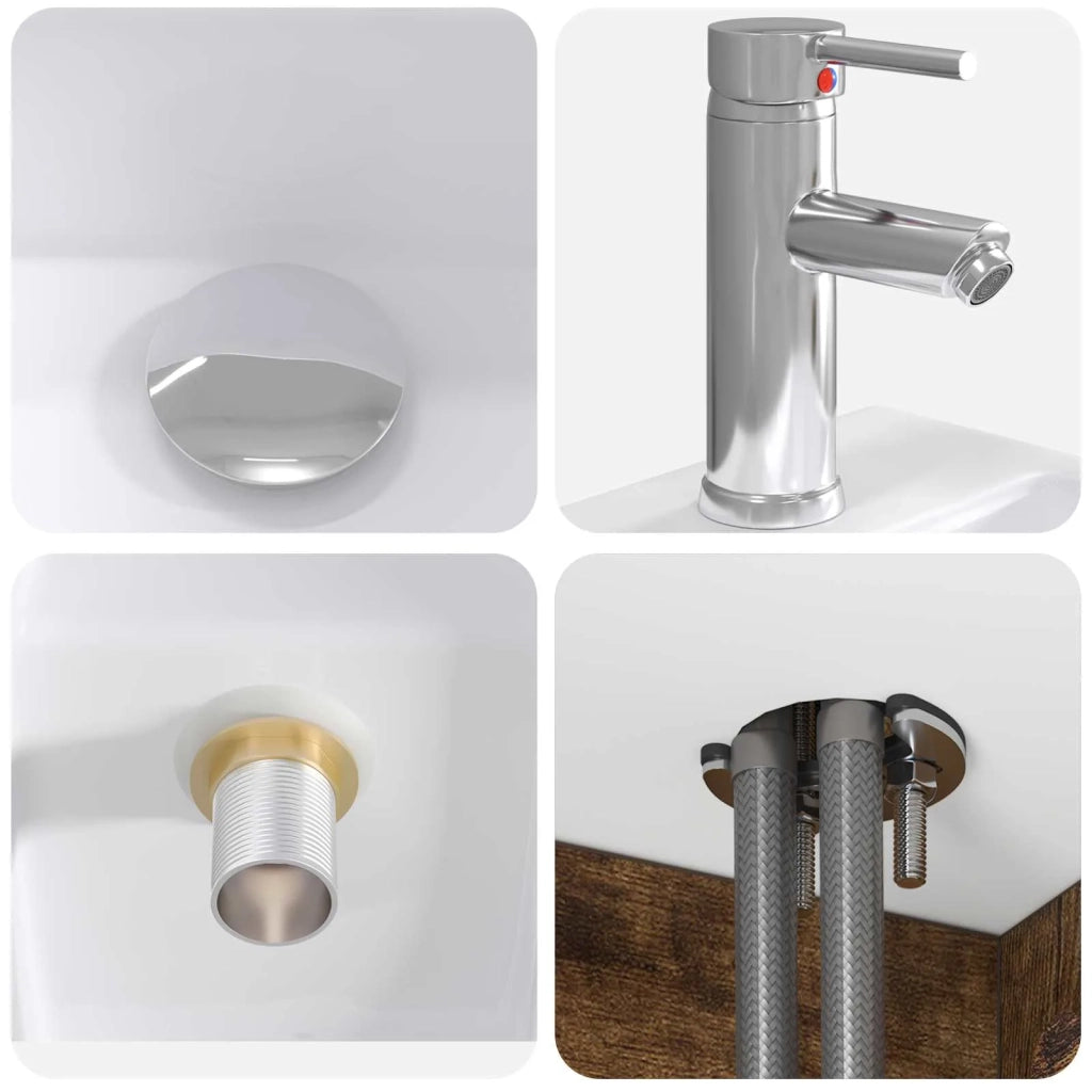Set di mobili per il bagno 2 pz Rovere Fumo 3404069