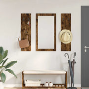 Appendiabiti a muro con specchio Rovere fumé 96 x 1,5 x 90 cm 874535