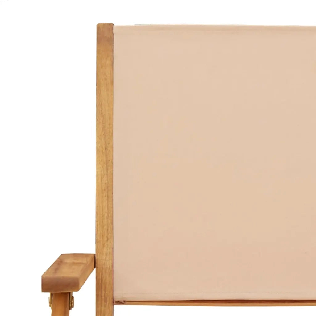 Set Pranzo da Giardino 5 pz Beige in Tessuto e Legno Massello 3281835