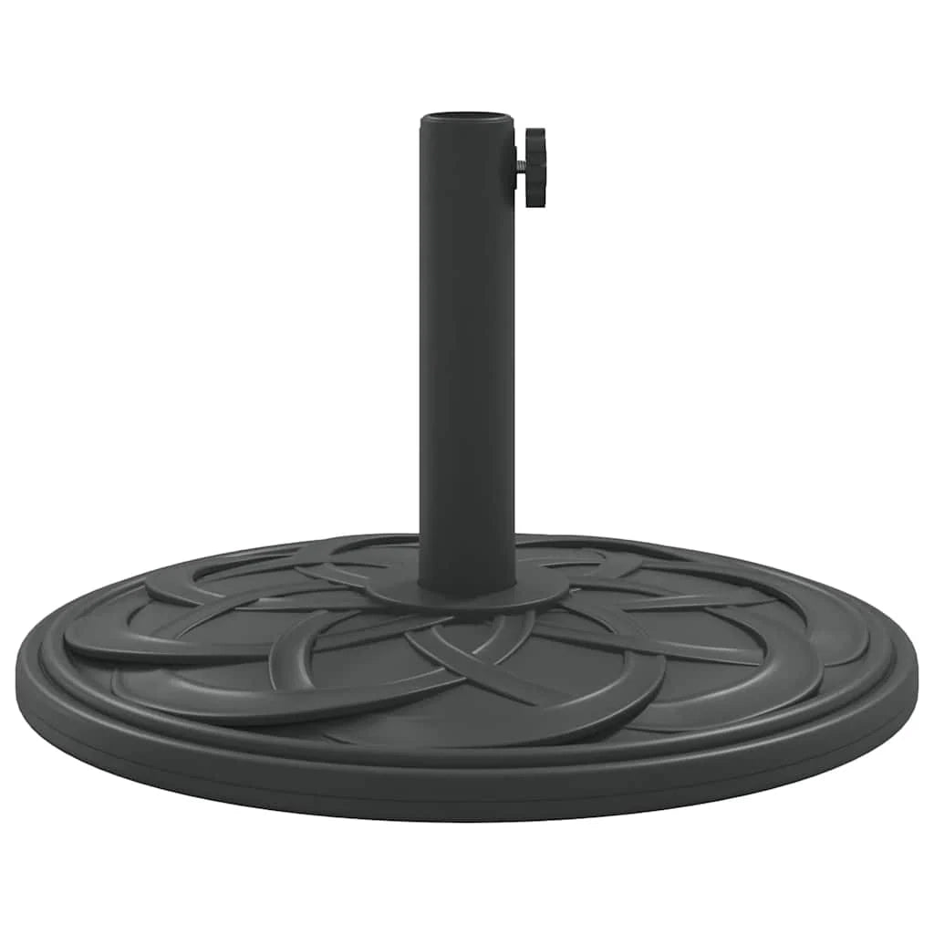 Base rotonda per ombrellone per pali Ø38/48 mm 45 x 31,5 cm stabilità rinforzata design elegante in PE nero 02_0056647