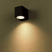 Applique quadrato  LED GU10 lampada nera parete muro esterni luce ingresso balcone terrazzo 230V IP44 / IP65 NERO