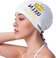 Badmuts unisex per adulti - cappello da bagno per capelli lunghi con protezione extra