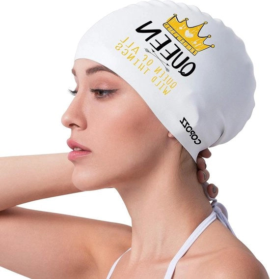 Badmuts unisex per adulti - cappello da bagno per capelli lunghi con protezione extra