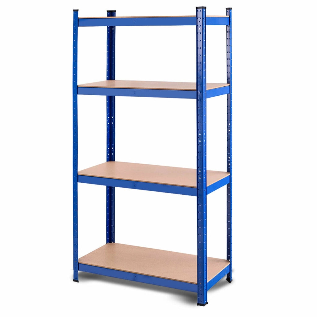 Scaffale 4 ripiani-Mensole in metallo per magazzino garage capannoni uffici 40x80x160cm Carico 520kg Blu
