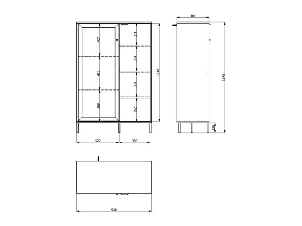 Mobile Espositore Elva, Vetrina 5 Ripiani, 93x40x137.5h cm Marrone Rovere Nodi