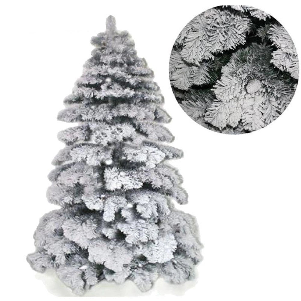 Trade Shop - Albero Di Natale 210 Cm Abete Snow Con Effetto Innevato Bianco Base A Croce -