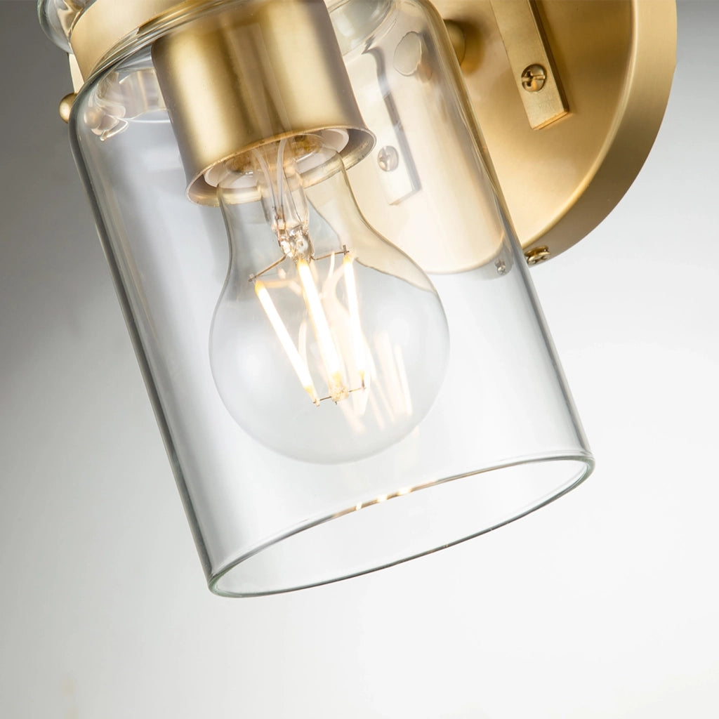 Applique Contemporanea Brinley Acciaio Ottone Spazzolato 1 Luce E27