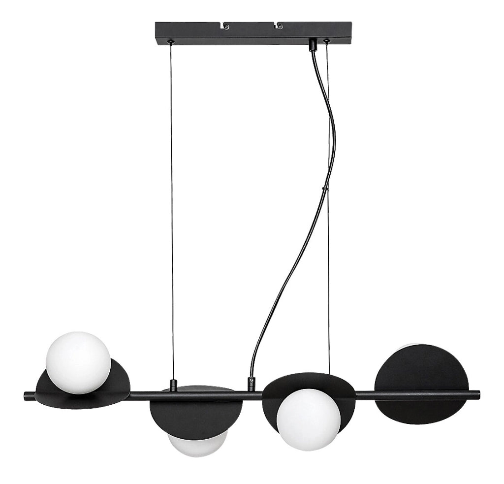 Lampada a sospensione industriale nera 4xG9 Jules Rabalux