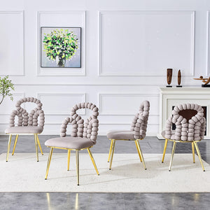 Set 2 sedie da pranzo - Xylo - velluto grigio gambe dorate