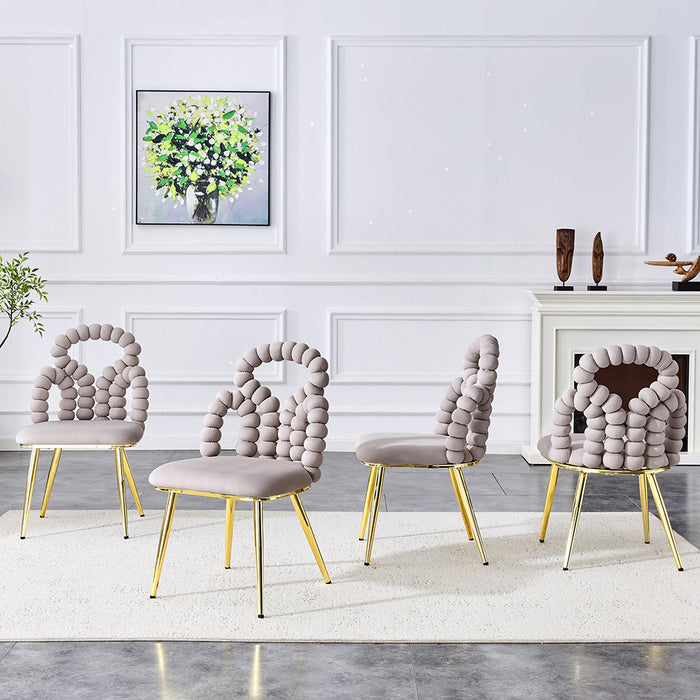 Set 2 sedie da pranzo - Xylo - velluto grigio gambe dorate