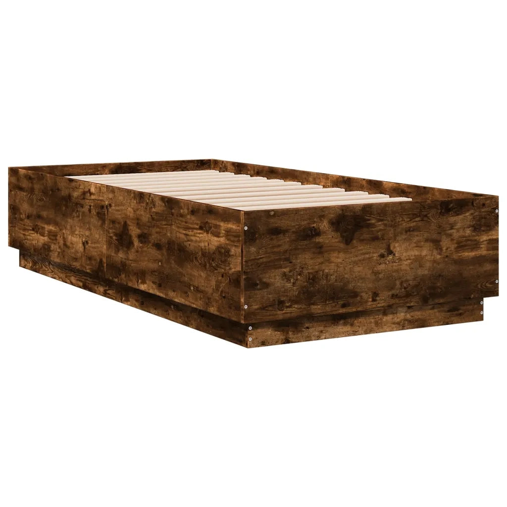 Giroletto-Struttura Letto Rovere Fumo 75x190 cm in Legno Multistrato 978797