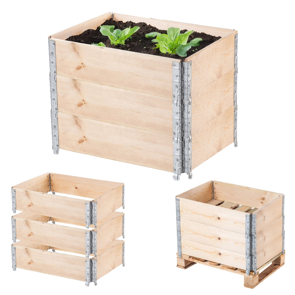 KADAX Prolunghe per pallet in legno 60x80 cm, letto per container, confezione da 3