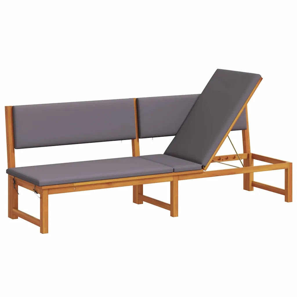 Lettino da sole con cuscino Olio Naturale 200 x 57 x 75cm 4108113