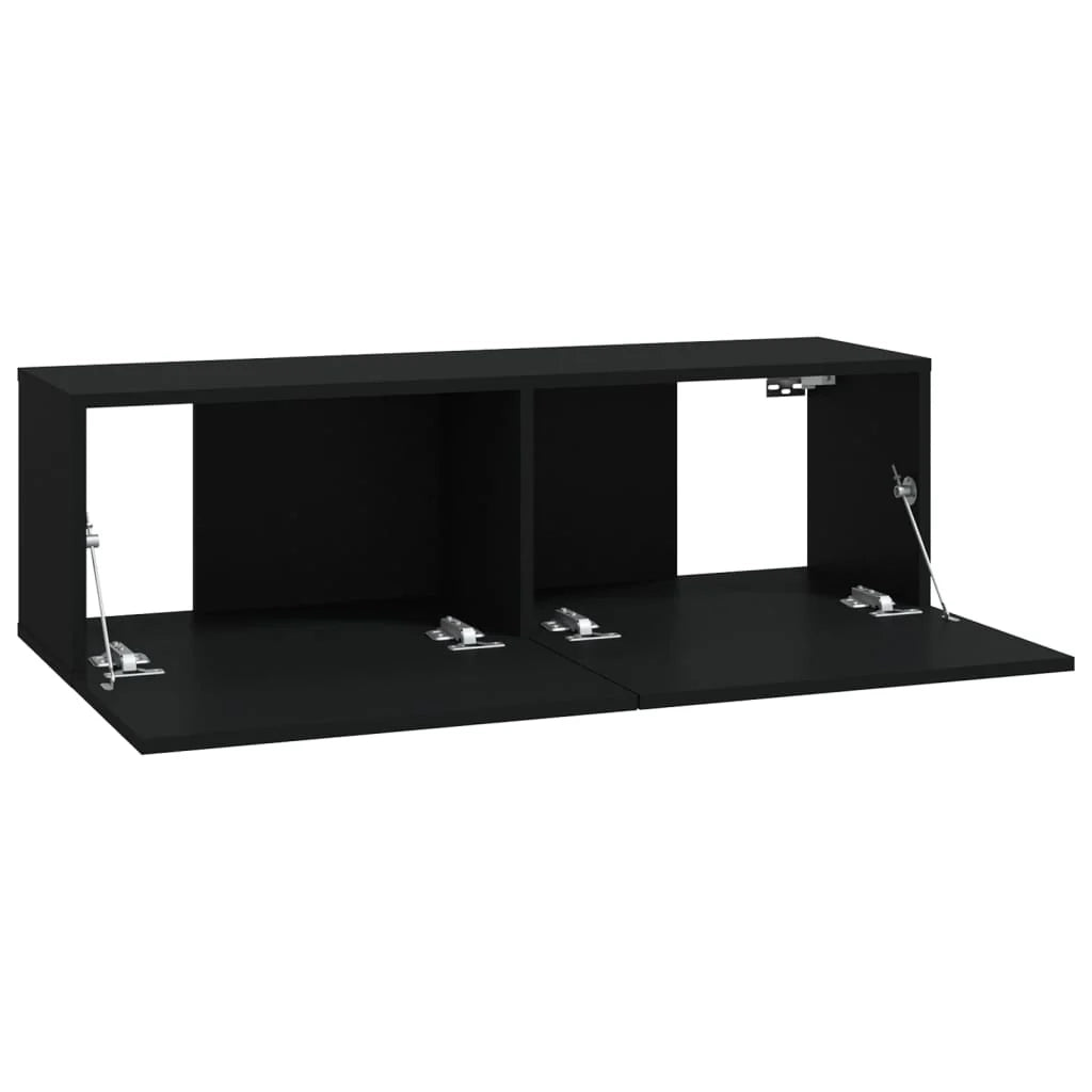 Mobile TV a parete scaffale per televisione multimediale televisione buffet sala da pranzo soggiorno camera da letto 4 pezzi 100 x 30 x 30 cm nero 02_0029054