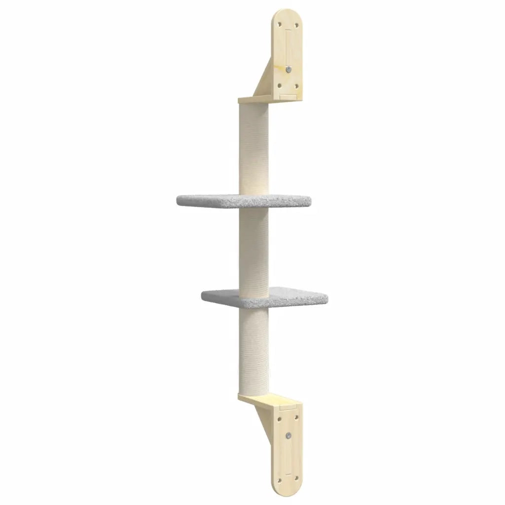 vidaXL Albero per Gatti con Tiragraffi a Parete Grigio Chiaro 108 cm