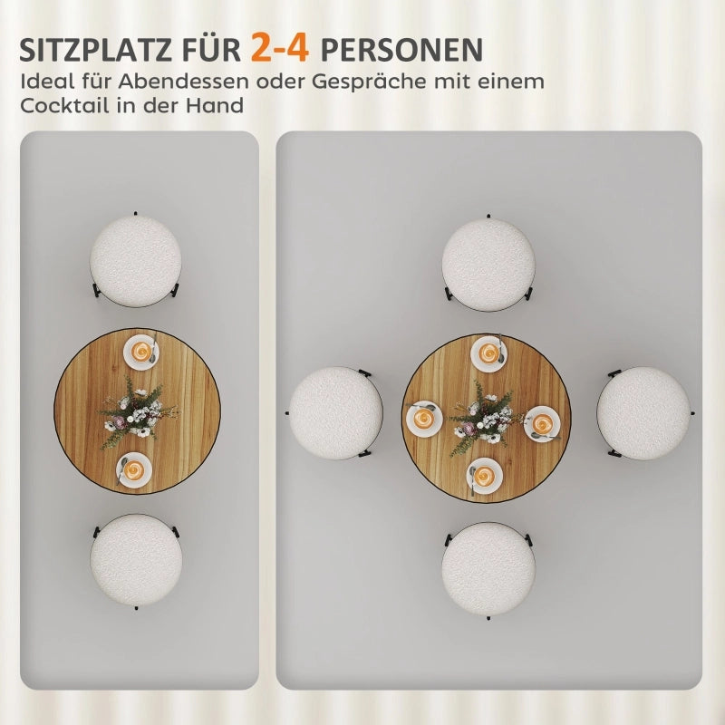 Tavolo rotondo da pranzo in legno per 2-4 persone con base stabile e bordo nero, per cucina e soggiorno, rovere Ø70 cm