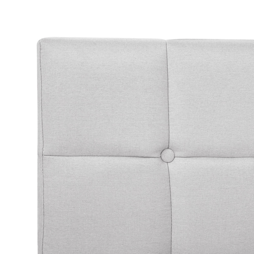 Letto continentale singolo da 90 x 200 in tessuto grigio con materasso contemporaneo