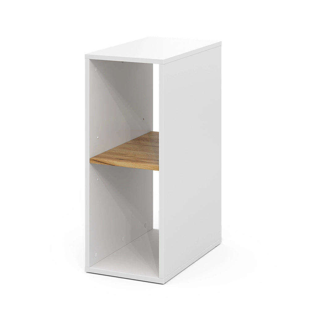 Vicco Mobiletto per PC Rovere bianco/dorato 28.5 x 50 cm con 2 scomparti aperti