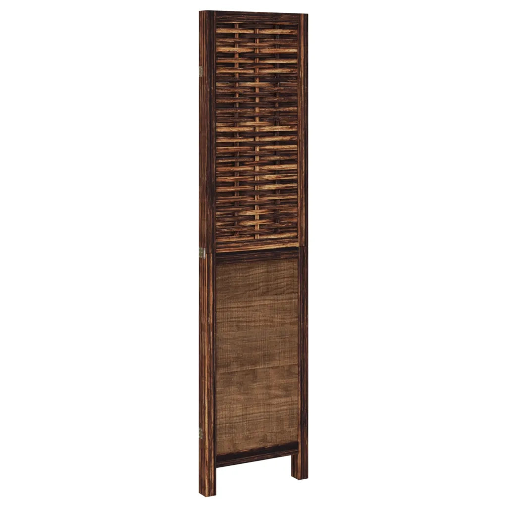 Divisorio Ambienti | Divider per stanze | Paravento 3 Pannelli Marrone Scuro Massello Paulownia