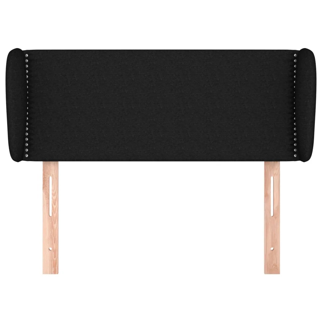 Testiera | Testata ad Orecchio Nera 93x23x78/88 cm in Tessuto