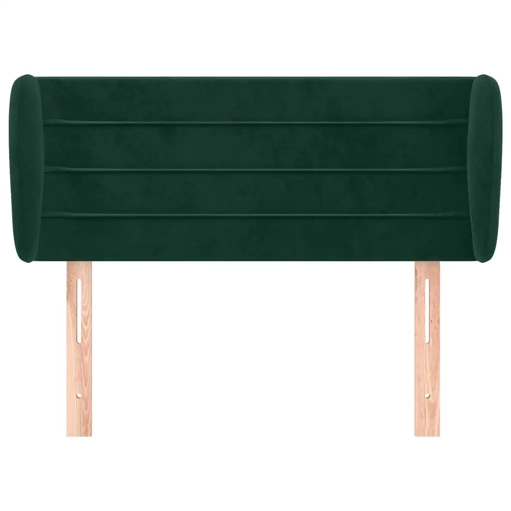 Testiera | Testata ad Orecchio Verde Scuro 93x23x78/88 cm in Velluto
