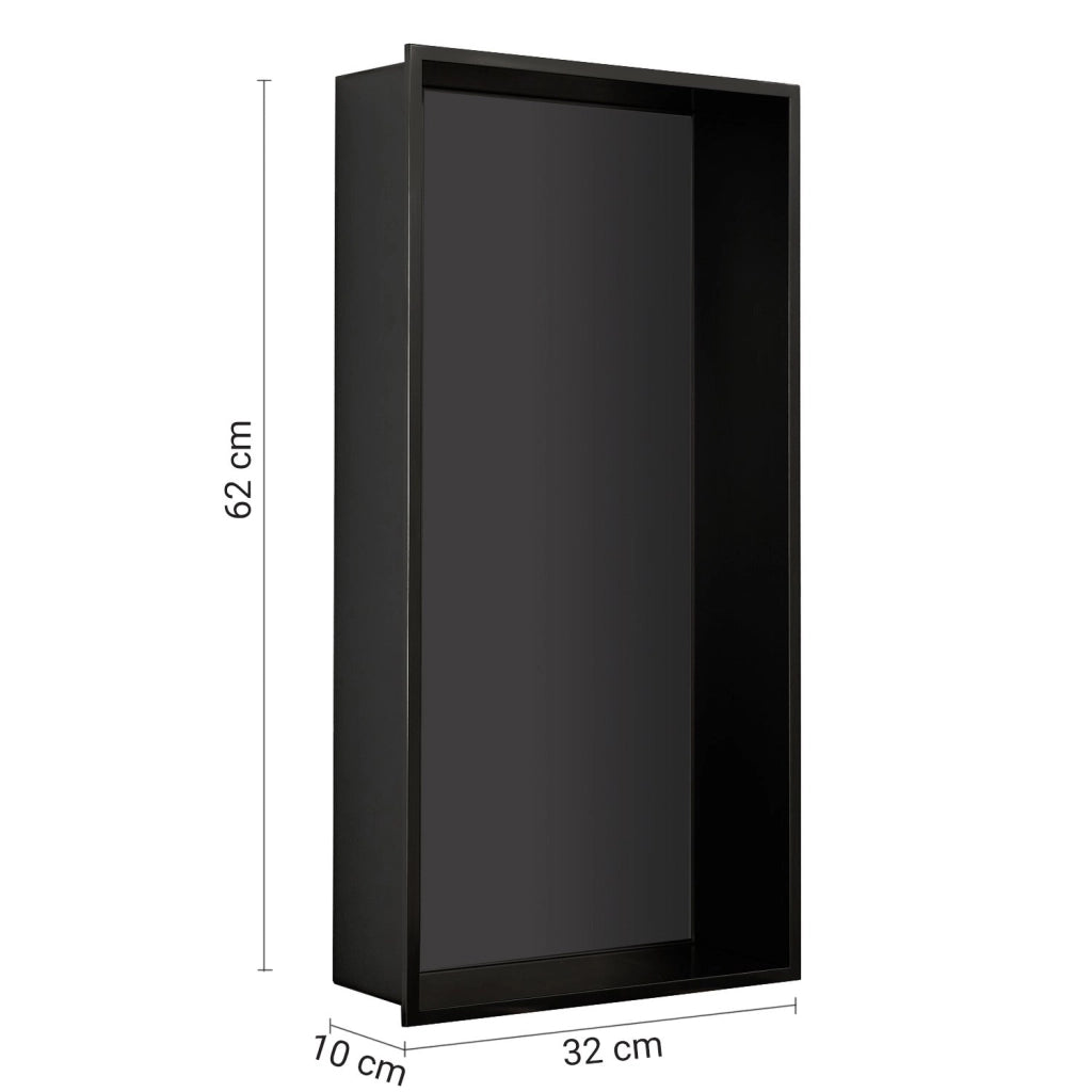Nicchia da parete incassata 32x10x62H cm in acciaio inox AISI 304 Gedy serie GUEST - Nero Matt