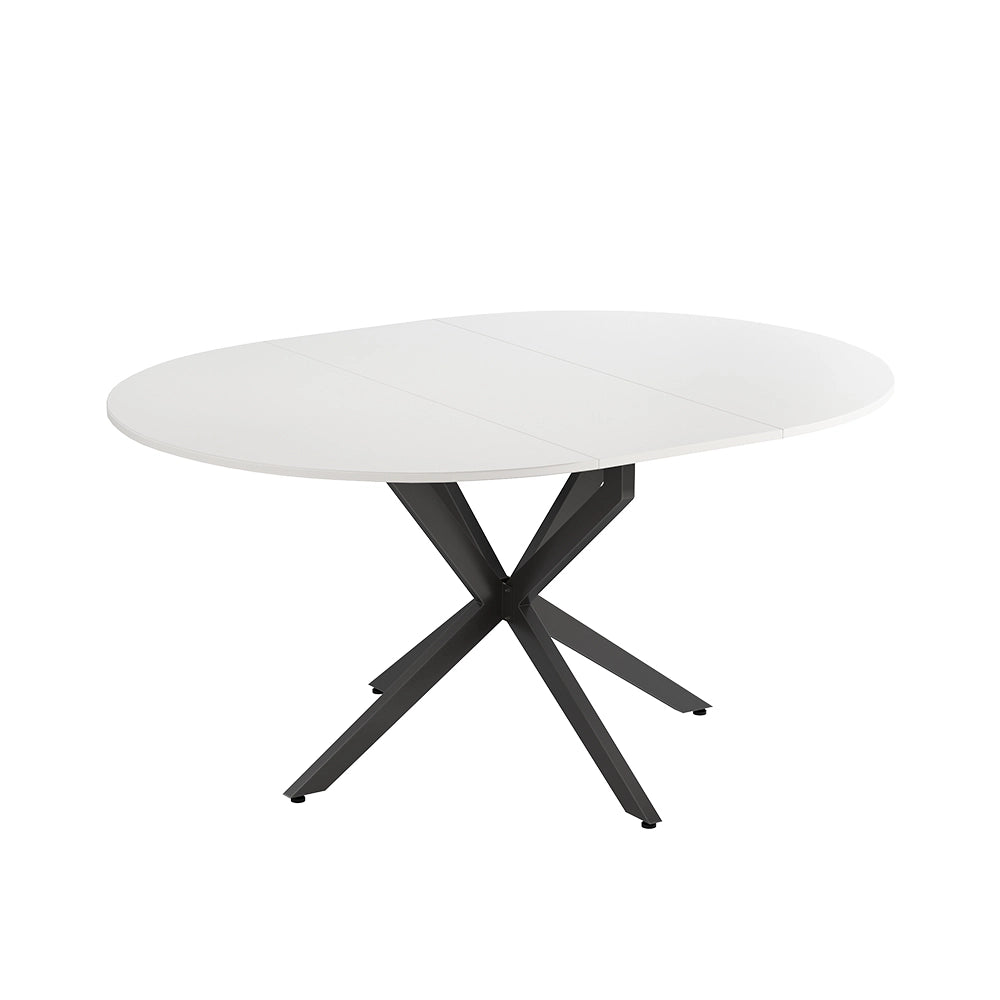 Tavolo da pranzo allungabile Loyd Bianco/Nero 120 x 76.5 cm Estensibile Vicco