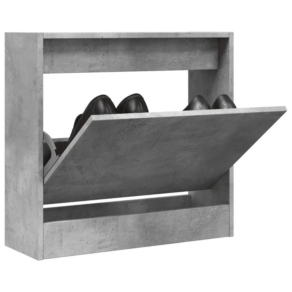 Scarpiera-Scaffale per scarpe Grigio Cemento 60x21x57 cm in Legno Multistrato