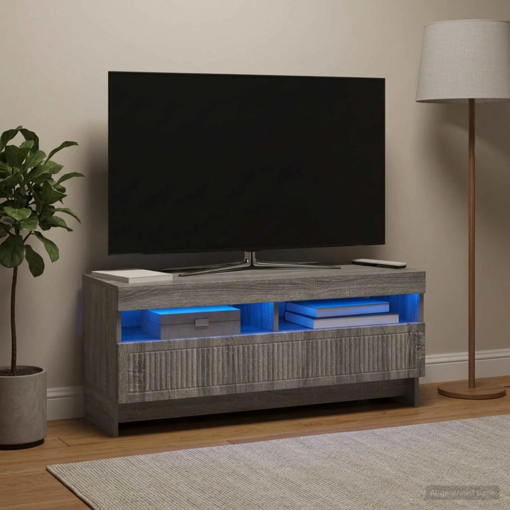 Mobile TV LED Sonoma grigio Legno ingegnerizzato 896111