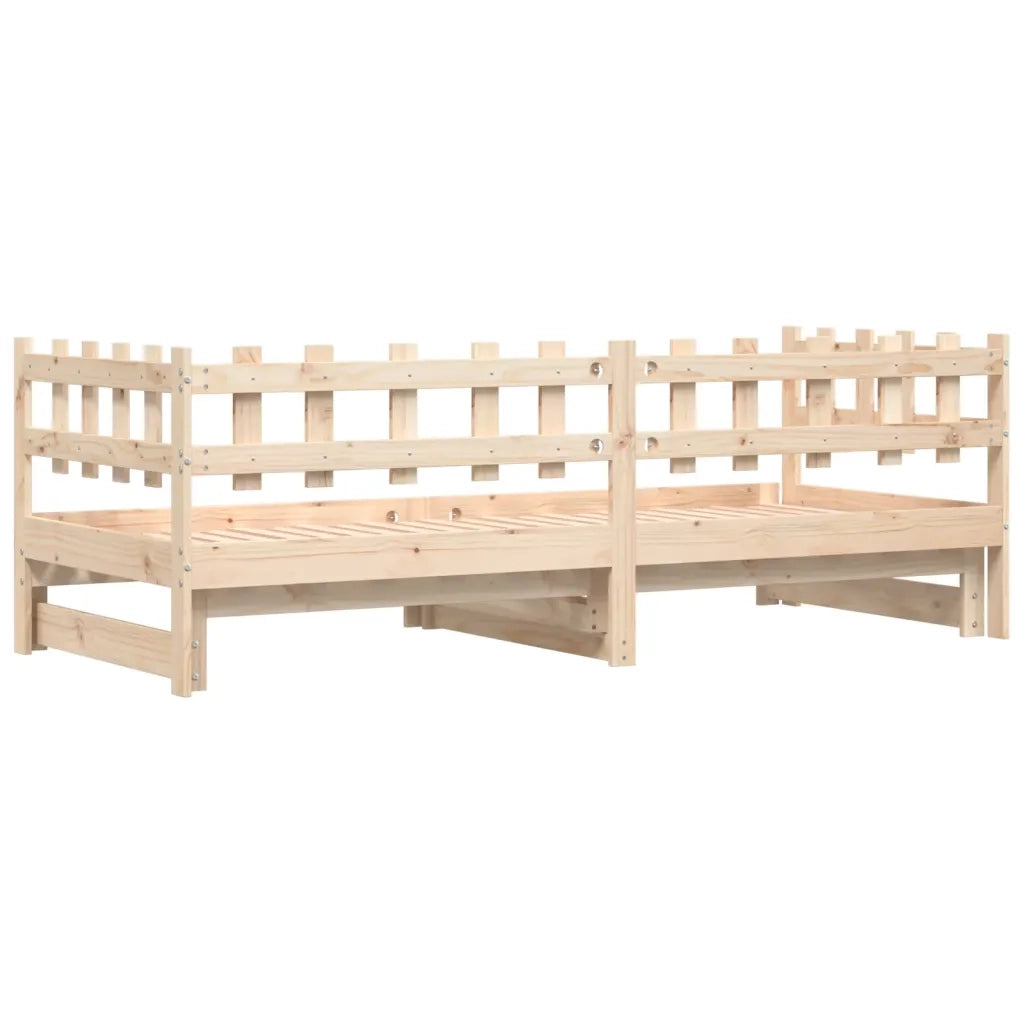 Letto singolo | Letto per adulti | Dormeuse Estraibile 2x(80x200) cm in Legno Massello di Pino