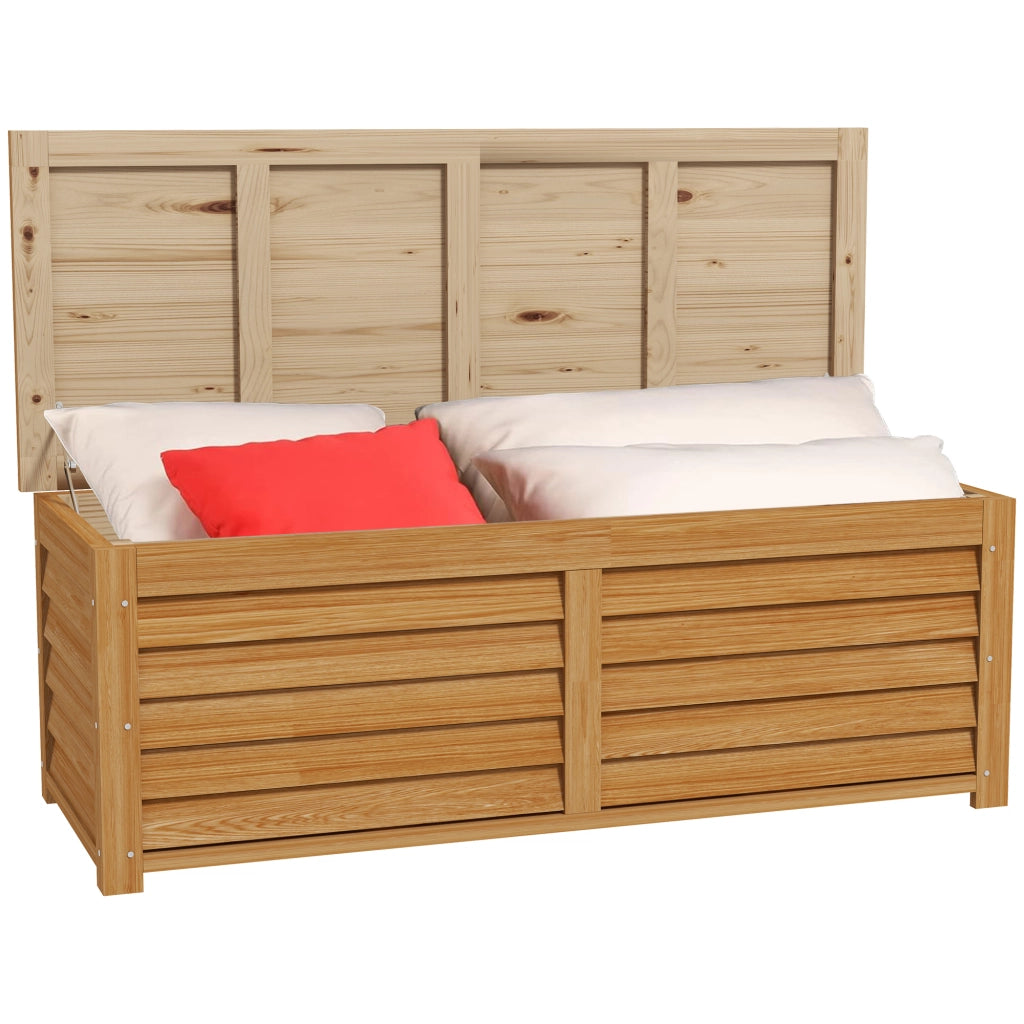 Cassa di stoccaggio giardino esterno 176L in legno ¨C zephmum ¨C 130x50x45 cm