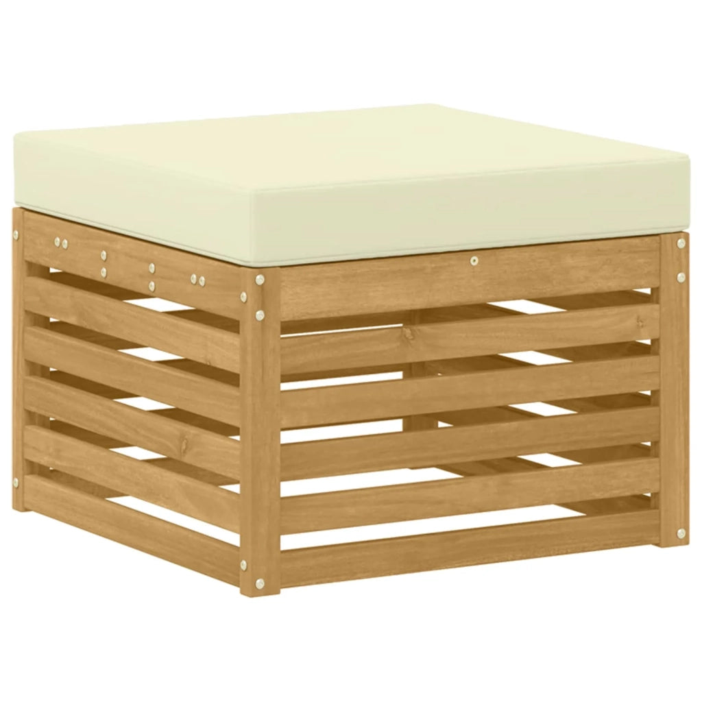 Sedia da giardino-Poggiapiedi da Esterno Legno di Acacia Massello Bianco 662093