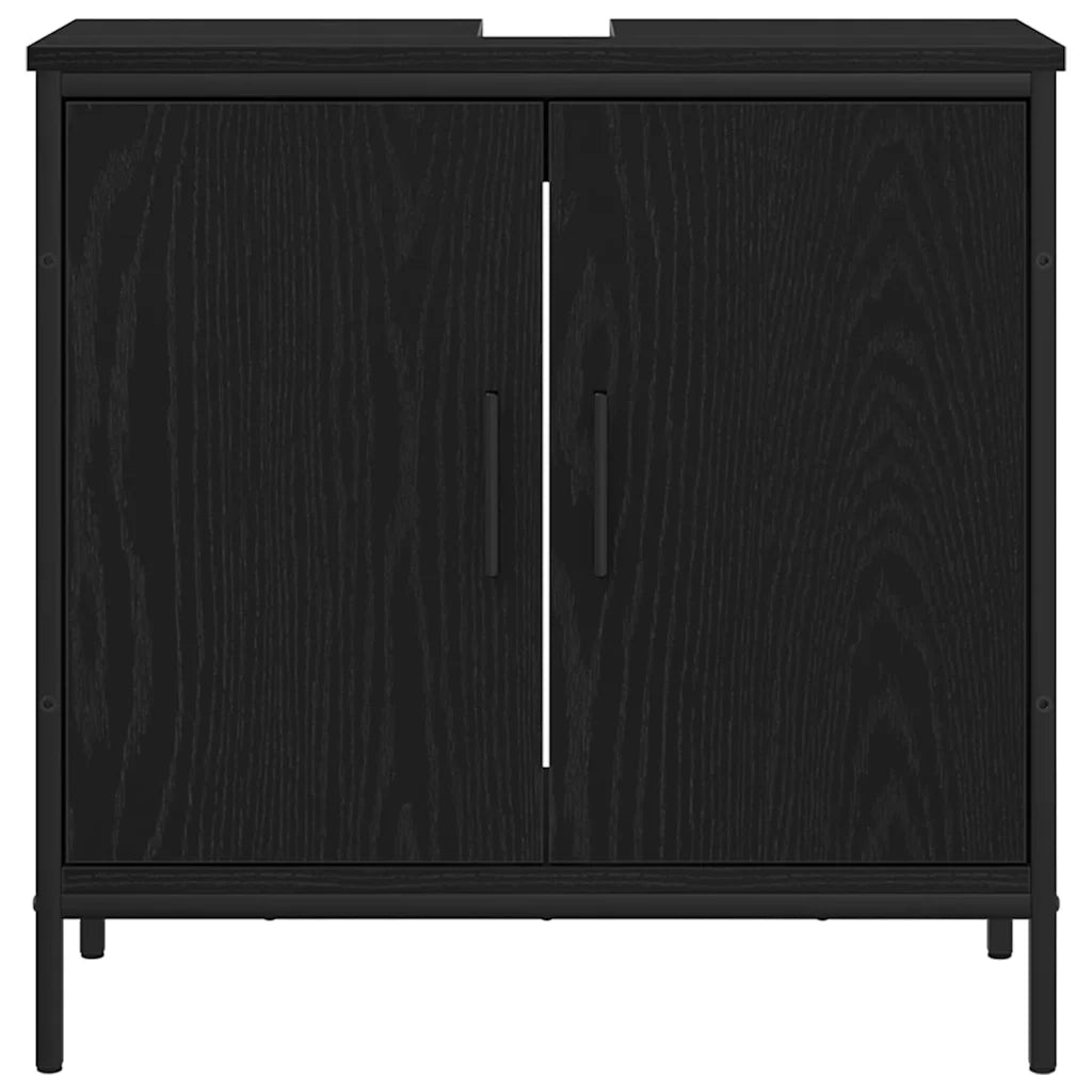 vidaXL Set di mobili per il bagno 4 pcs Nero 33 x 33 x 185.5 cm