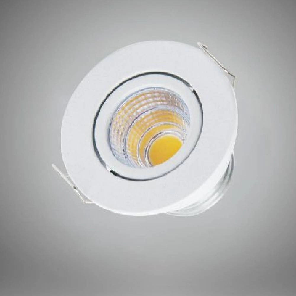 Trade Shop - Faretto 1 Led Cob Incasso 3 Watt 270lm Orientabile Luce Calda Fredda Naturale -
