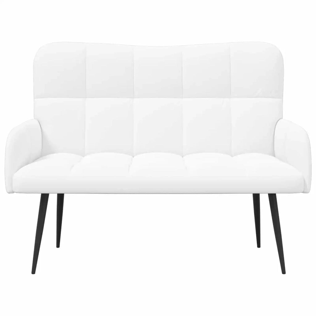 Sofa a Due Posti Bianco 115 x 61 x 87 cm Tessuto
