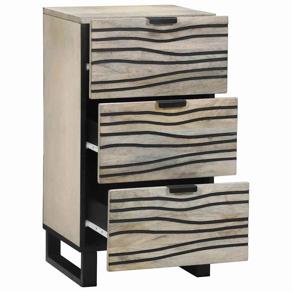 Credenza moderna e pratica 40 x 33 x 75 cm realizzata in legno massello di mango nero 02_0057782