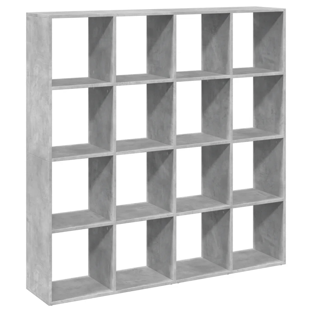 Libreria-Scaffale per Libri-Mobile di Stoccaggio Grigio Cemento 137,5x29x137,5 cm in Legno Multistrato