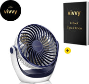 Ventilatore Silenzioso - Tavolo di Ventilazione Mini Variante - Ventilatore USB 360 Gradi Rotativo - 100% Garanzia di Soddisfazione - Blu Scuro - 3 Posizioni