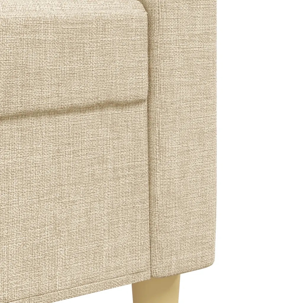 vidaXL Set Divani 2 pz con Poggiapiedi Crema in Tessuto