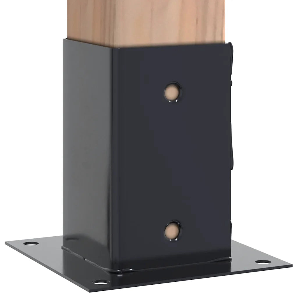 Basi per Pali Quadrati 4 pz 91x91 mm Acciaio Verniciato Polvere
