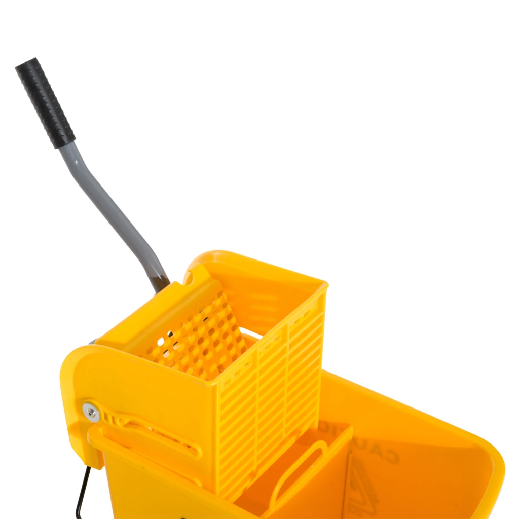 Carrello per pulizia con secchio 20L, strizzatore e separatore acqua ¨C zephmum ¨C giallo 60x27x70.5 cm