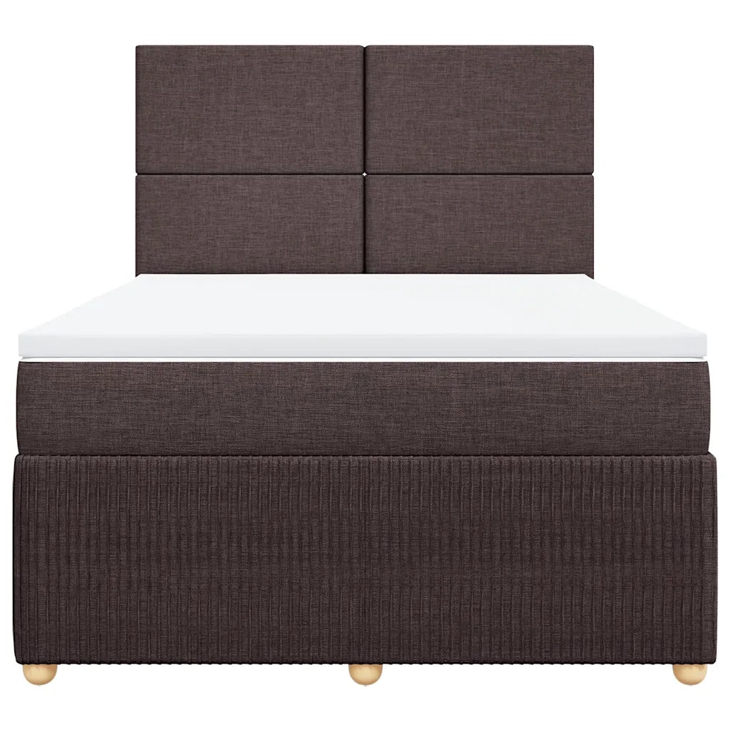Giroletto a Molle con Materasso Marrone Scuro 140x190cm Tessuto 3294347